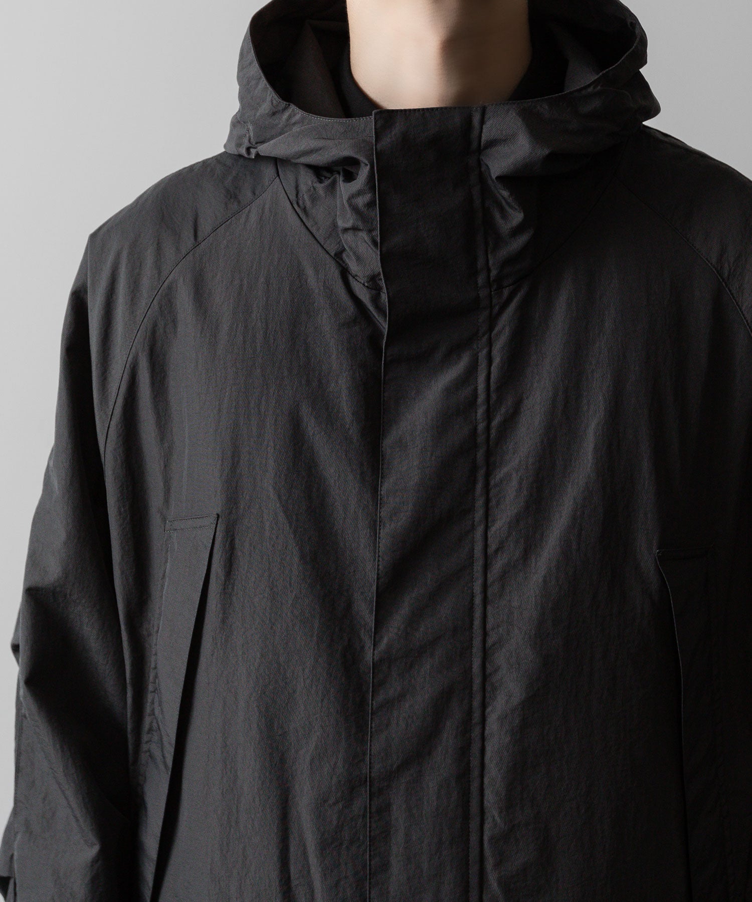 ssstein(シュタイン)の24AWコレクション NYLON TWILL HOODED ZIP UP JACKET - CHARCOAL 公式通販サイトsession福岡セレクトショップ