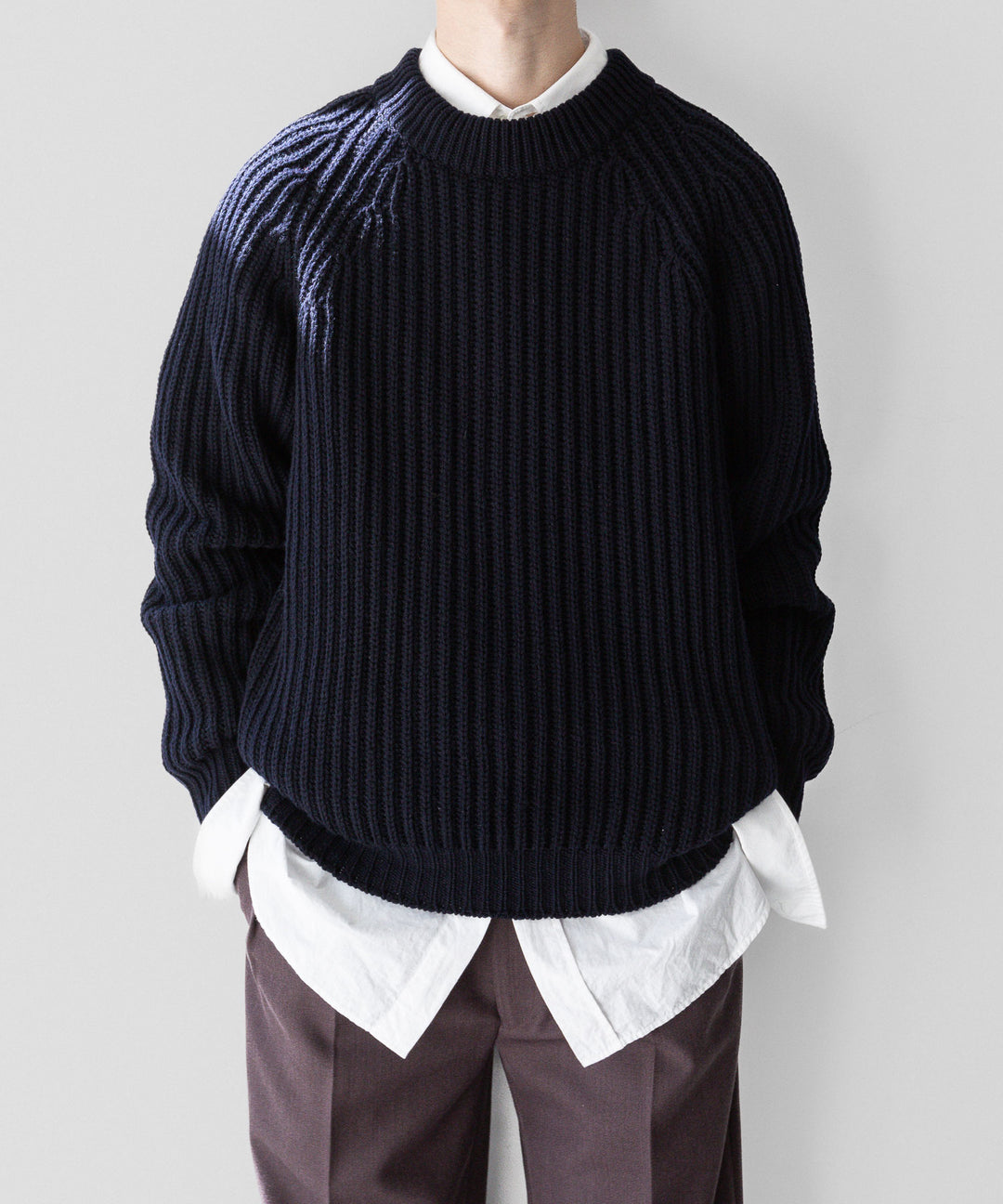 【INTÉRIM】インテリム 23AW 60s 3GG RAGLAN FISHERMAN SWEATER CREW - NAVY sessionセッション福岡セレクトショップ 公式通販サイト