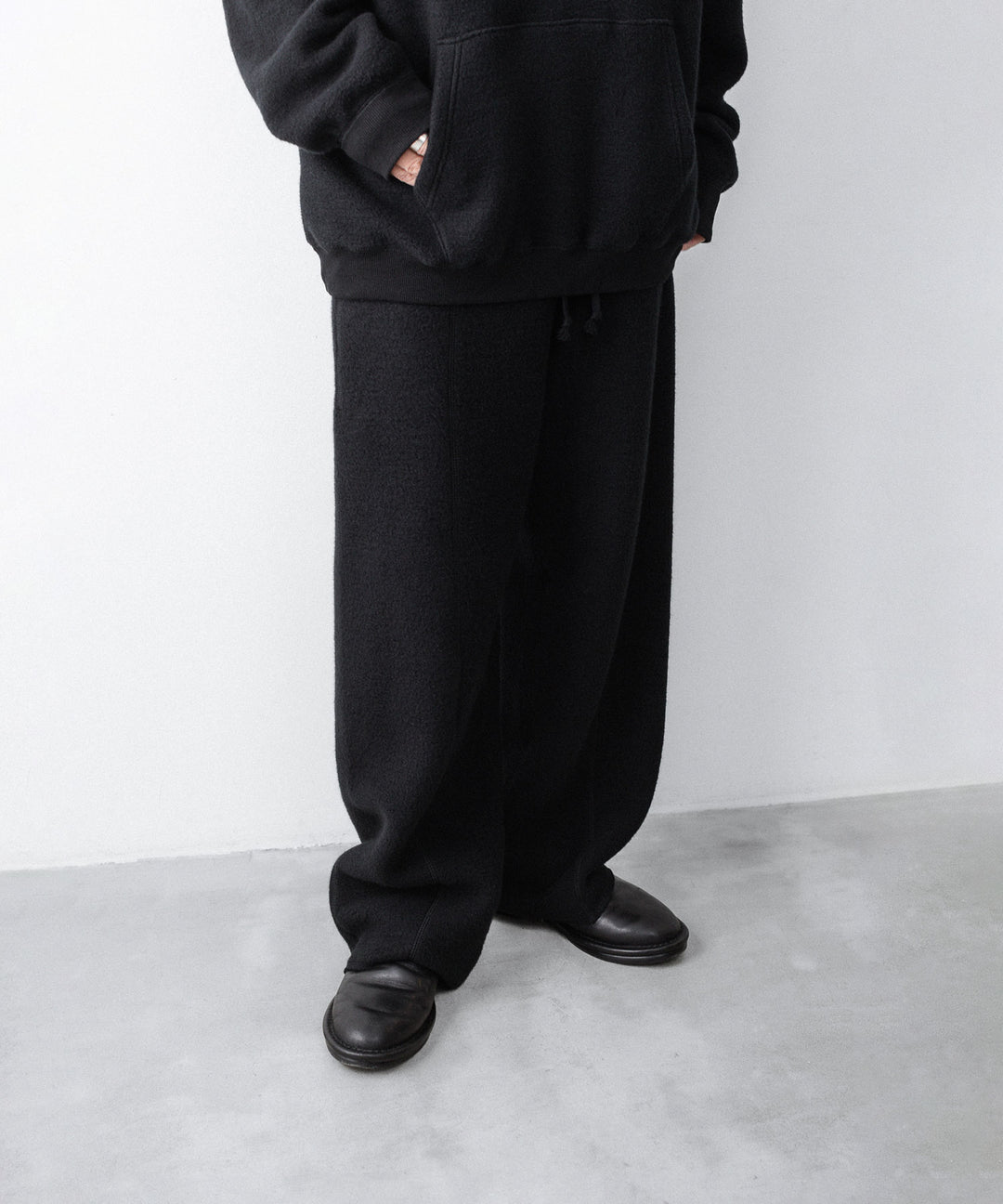 【phebus】REVERSIBLE JERSEY PANTS - BLACK