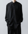 【ssstein】RAYON/LINEN OVERSIZED DOWN PAT SHIRT - BLACK