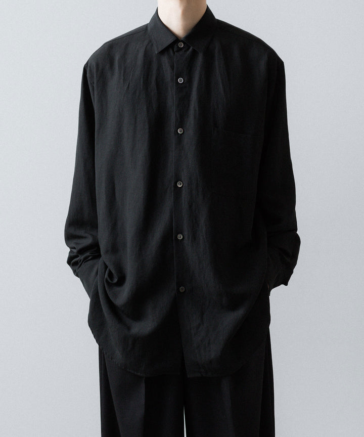 ssstein(シュタイン)のRAYON/LINEN OVERSIZED DOWN PAT SHIRT - BLACKの公式通販サイトsession福岡セレクトショップ