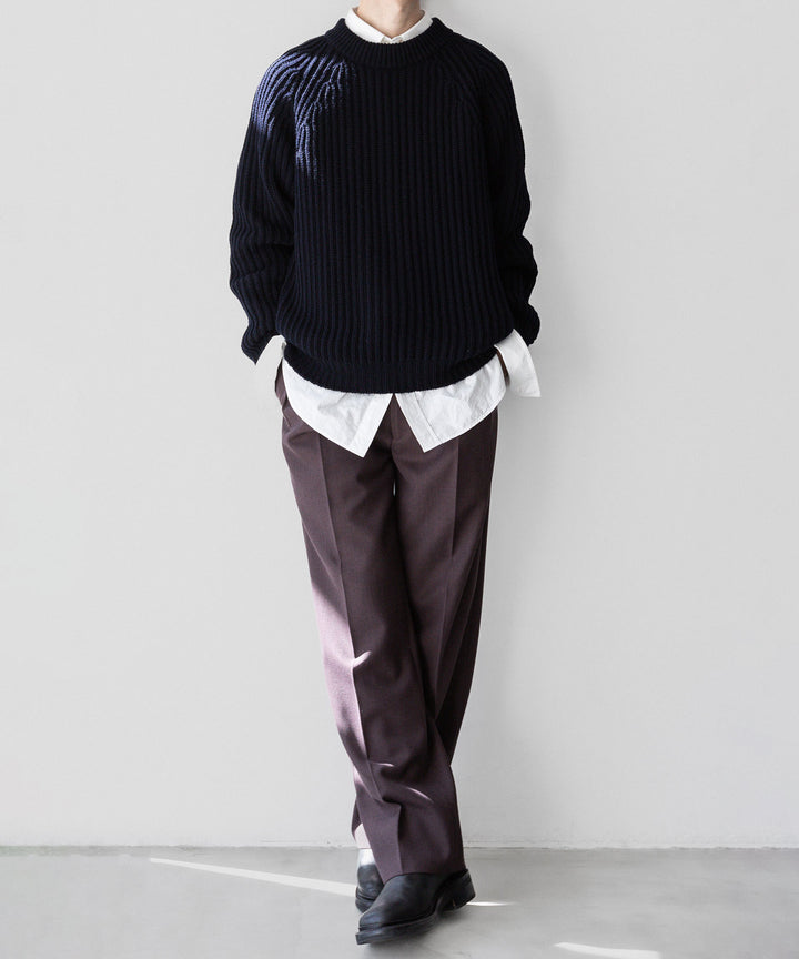 【INTÉRIM】インテリム 23AW 60s 3GG RAGLAN FISHERMAN SWEATER CREW - NAVY sessionセッション福岡セレクトショップ 公式通販サイト