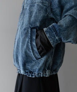 stein(シュタイン)の24SSコレクションCHEMICAL BLEACHED DENIM SHORT ZIP JACKETのINDIGO