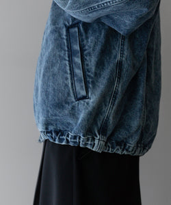 stein(シュタイン)の24SSコレクションCHEMICAL BLEACHED DENIM SHORT ZIP JACKETのINDIGO