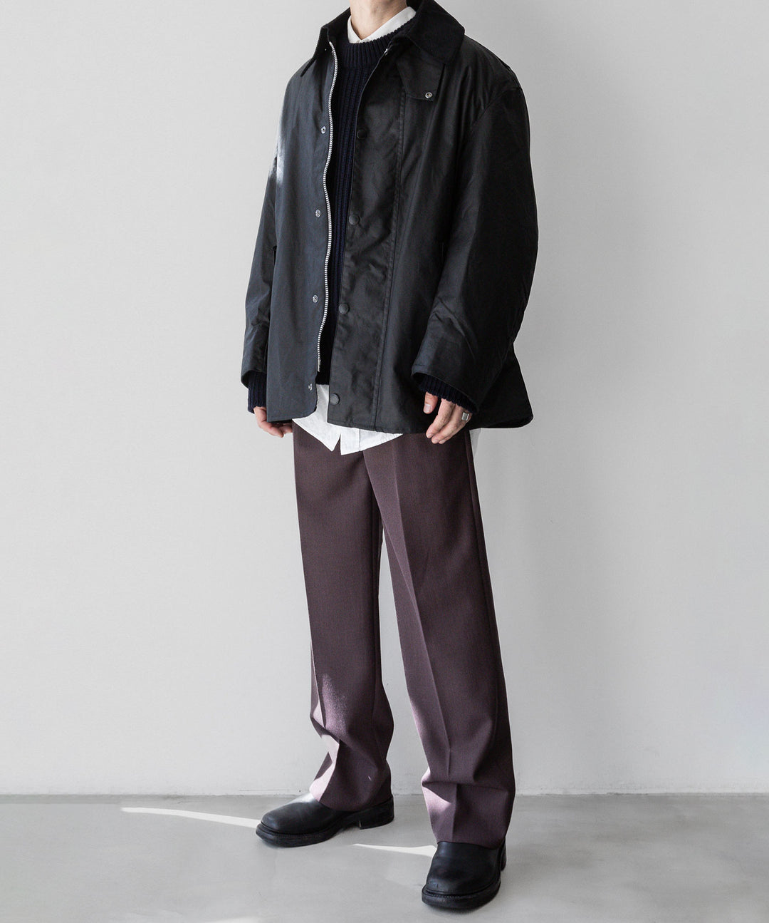 INTÉRIM インテリム 23AW LIMITED FADE BROWN 2-TUCK STRAIGHT SLACKS - WINE BROWN sessionセッション福岡セレクトショップ 公式通販サイト