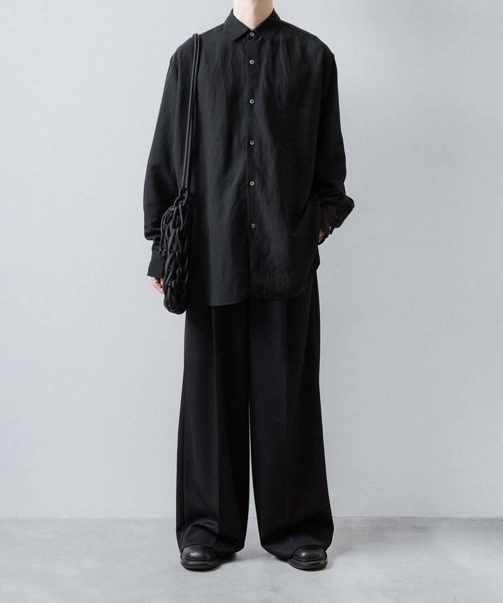 ssstein(シュタイン)のRAYON/LINEN OVERSIZED DOWN PAT SHIRT - BLACKの公式通販サイトsession福岡セレクトショップ