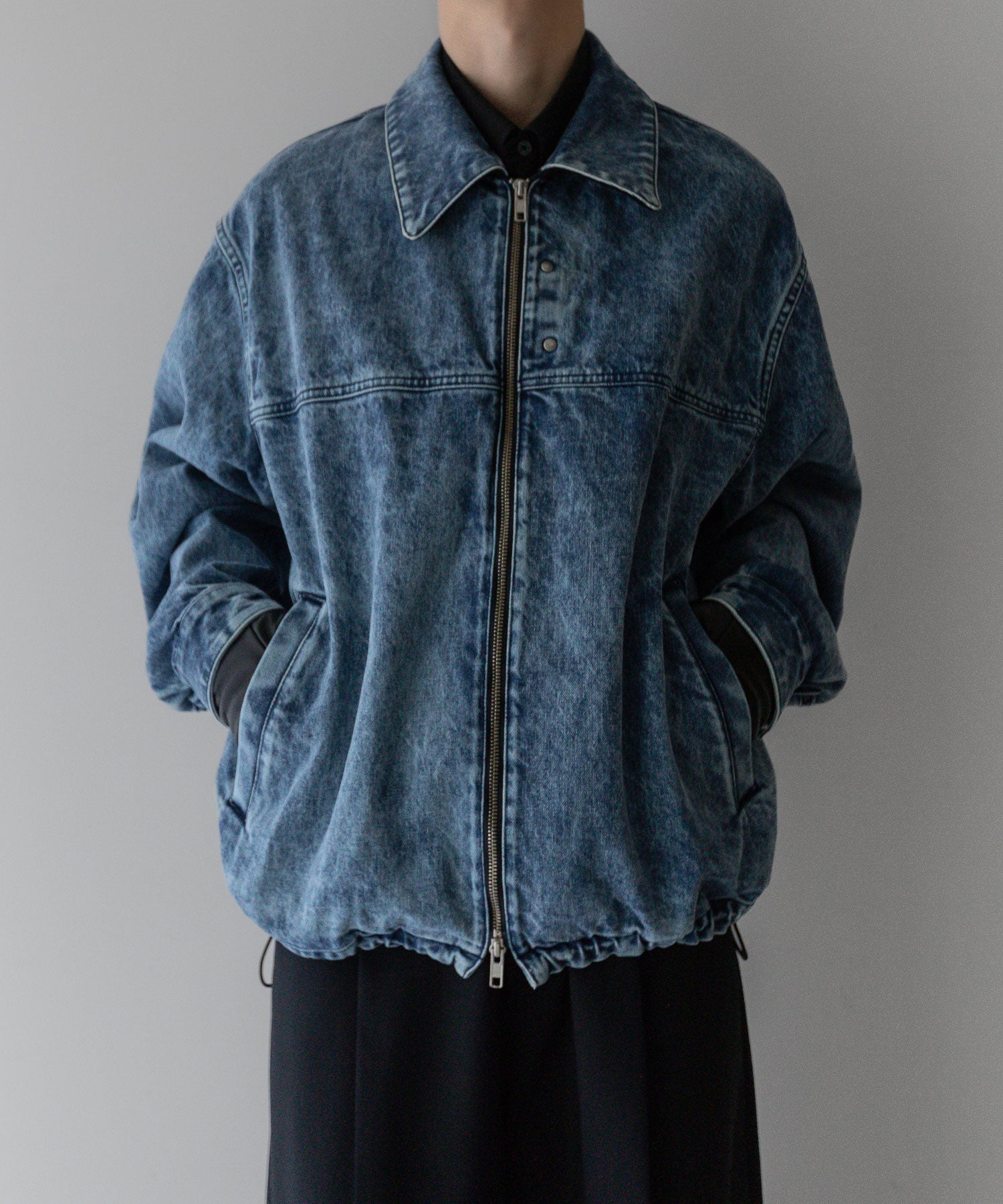 stein / シュタイン】CHEMICAL BLEACHED DENIM SHORT ZIP JACKET ...