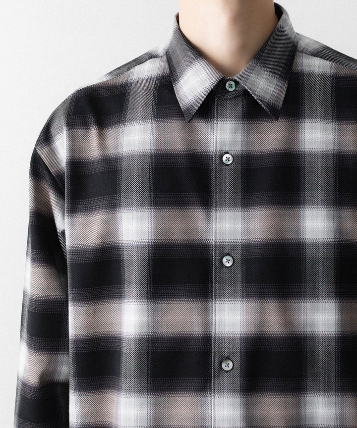 KANEMASA PHIL. カネマサフィルの28G OMBRE CHECK BALISE SHIRT - BLACK WHITEの公式通販サイトsession福岡セレクトショップ