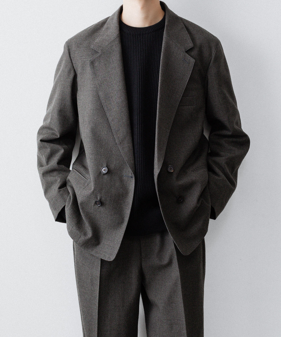 INTÉRIM - インテリムのMILITARY WOOL SERGE PIPING DOUBLE JACKETのDUST GRAY公式通販サイトsession福岡セレクトショップ