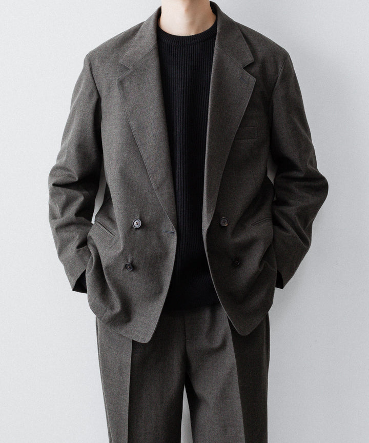 INTÉRIM - インテリムのMILITARY WOOL SERGE PIPING DOUBLE JACKETのDUST GRAY公式通販サイトsession福岡セレクトショップ