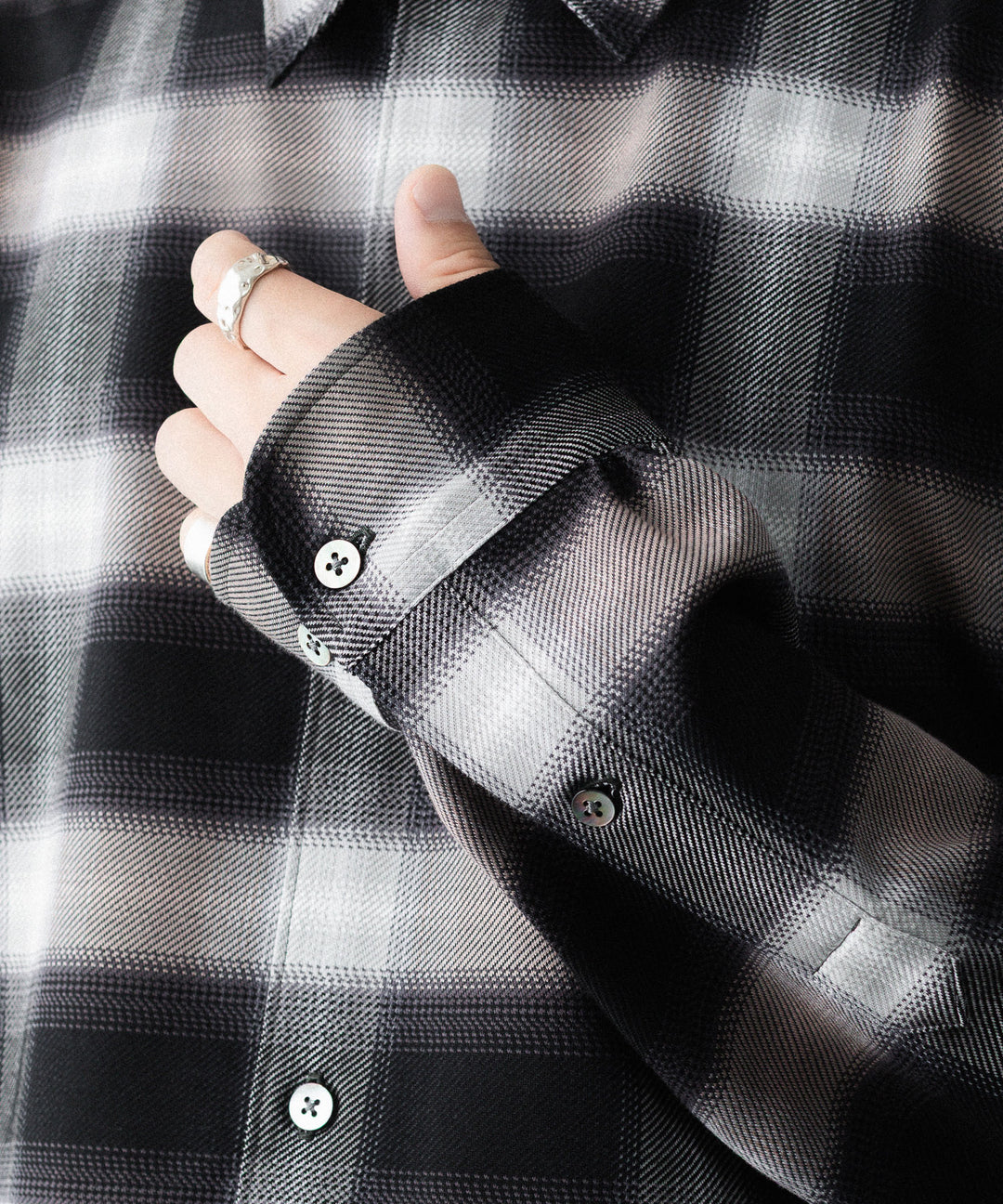 KANEMASA PHIL. カネマサフィルの28G OMBRE CHECK BALISE SHIRT - BLACK WHITEの公式通販サイトsession福岡セレクトショップ