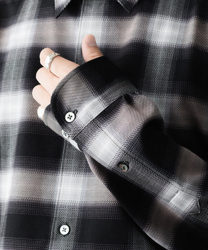 KANEMASA PHIL. カネマサフィルの28G OMBRE CHECK BALISE SHIRT - BLACK WHITEの公式通販サイトsession福岡セレクトショップ