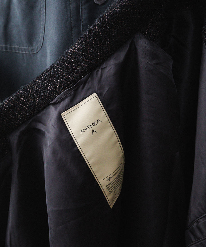 【ANTHEM A】SPARKLE TWEED ZIP BLOUSON - CHARCOAL
