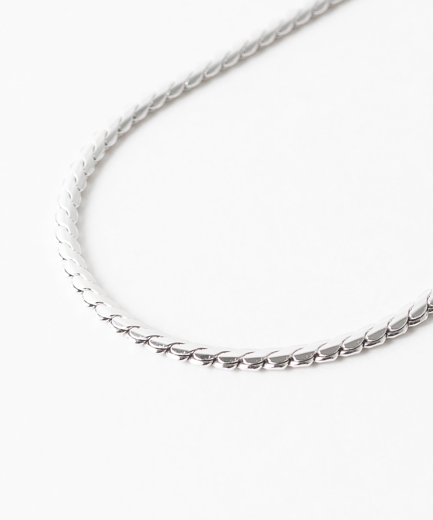 【THE OBJECT】PAR NARROW SNAKE NECKLACE - SILVER