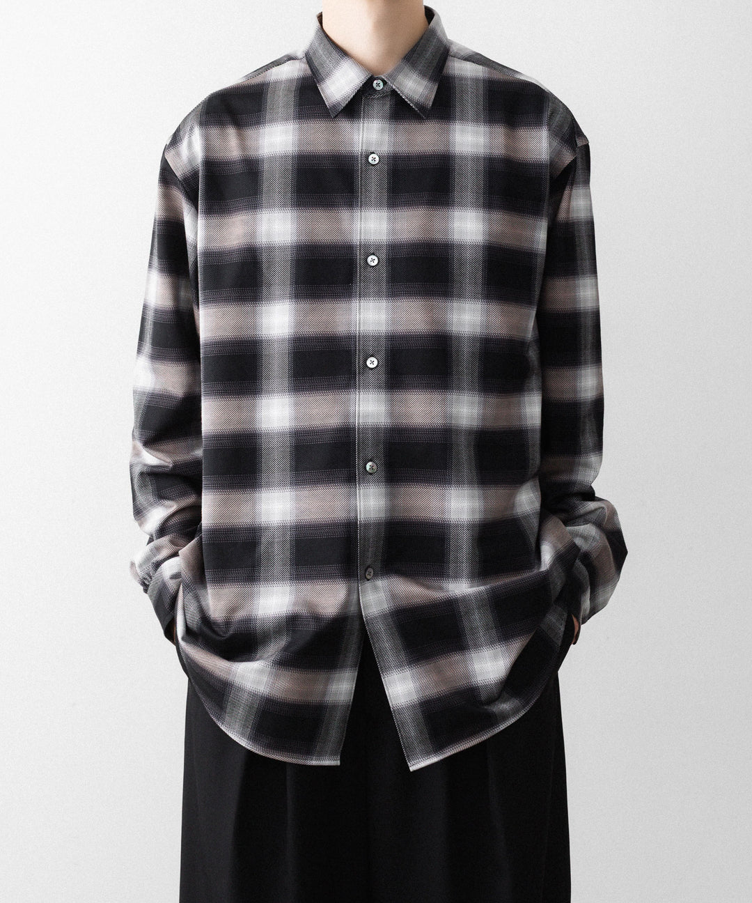 KANEMASA PHIL. カネマサフィルの28G OMBRE CHECK BALISE SHIRT - BLACK WHITEの公式通販サイトsession福岡セレクトショップ