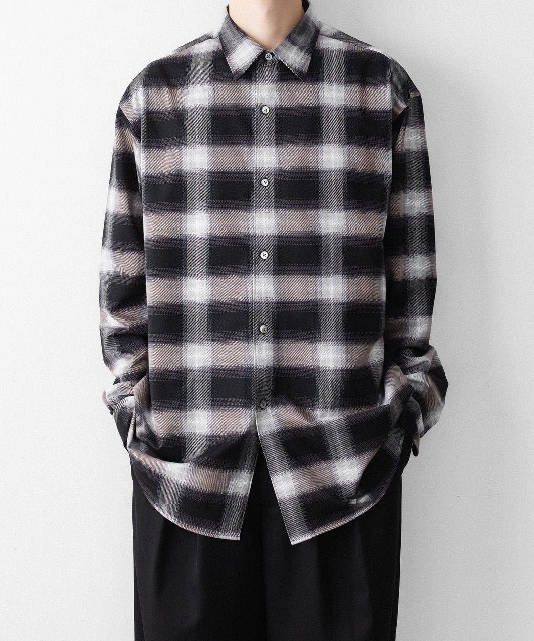 KANEMASA PHIL. カネマサフィルの28G OMBRE CHECK BALISE SHIRT - BLACK WHITEの公式通販サイトsession福岡セレクトショップ