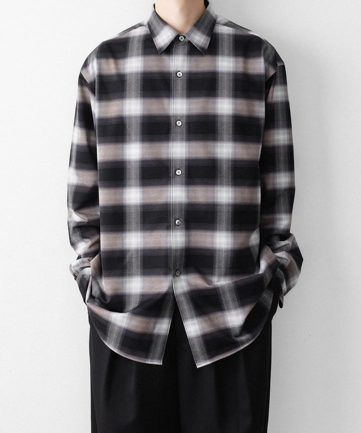 KANEMASA PHIL. カネマサフィルの28G OMBRE CHECK BALISE SHIRT - BLACK WHITEの公式通販サイトsession福岡セレクトショップ