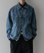 画像をギャラリービューアに読み込む, stein(シュタイン)の24SSコレクションCHEMICAL BLEACHED DENIM SHORT ZIP JACKETのINDIGO
