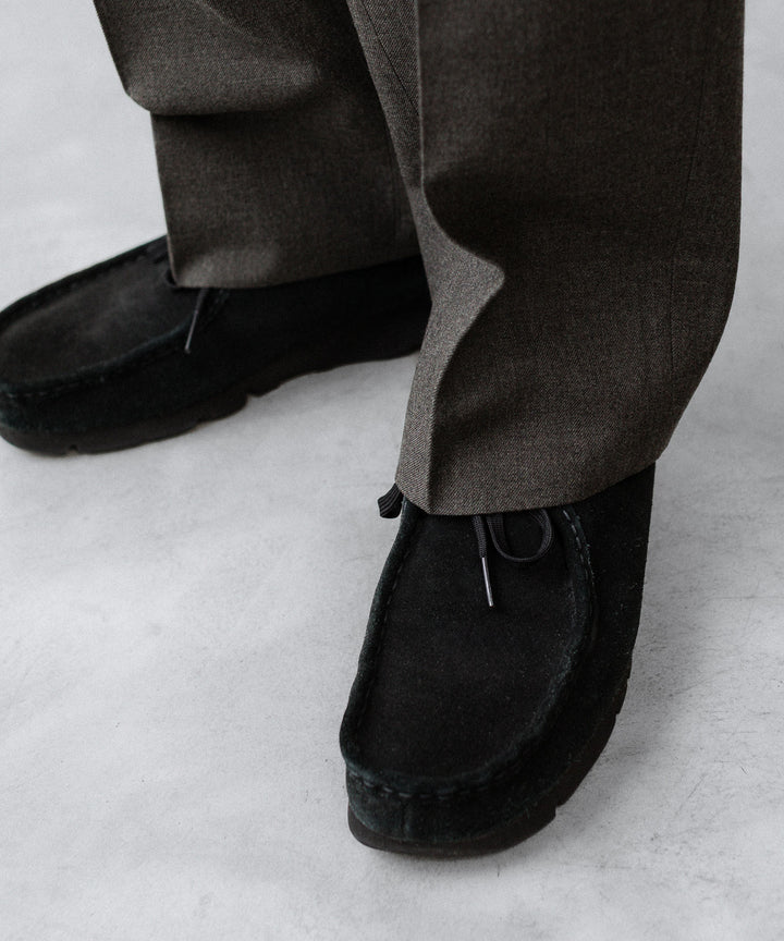 INTÉRIM - インテリムのMILITARY WOOL SERGE 1-TUCK FRENCH ARMY WIDE TAPERED TROUSERのDUST GRAY公式通販サイトsession福岡セレクトショップ
