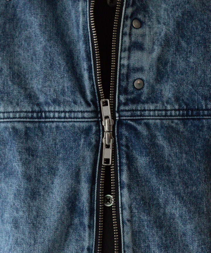 stein(シュタイン)の24SSコレクションCHEMICAL BLEACHED DENIM SHORT ZIP JACKETのINDIGO