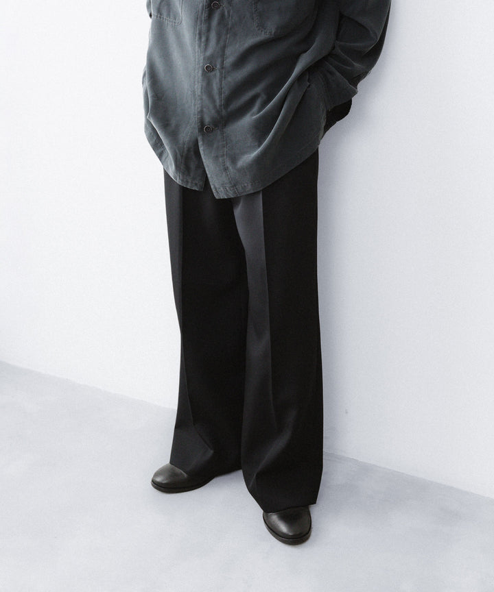 ANTHEM A-アンセムエーのWOOL GABARDINE BELTLESS TROUSERSのBLACK公式通販サイトsession福岡セレクトショップ