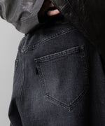 画像をギャラリービューアに読み込む,  i&#39;m here(アイムヒアー)のHAIR LEATHER&#39;S  PATCH : WIDE DENIM PANTS - BLACKの公式通販サイトsession福岡セレクトショップ
