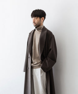 ssstein / シュタイン】OVERSIZED MAXI-LENGTH PEAK LAPEL COAT - GREY