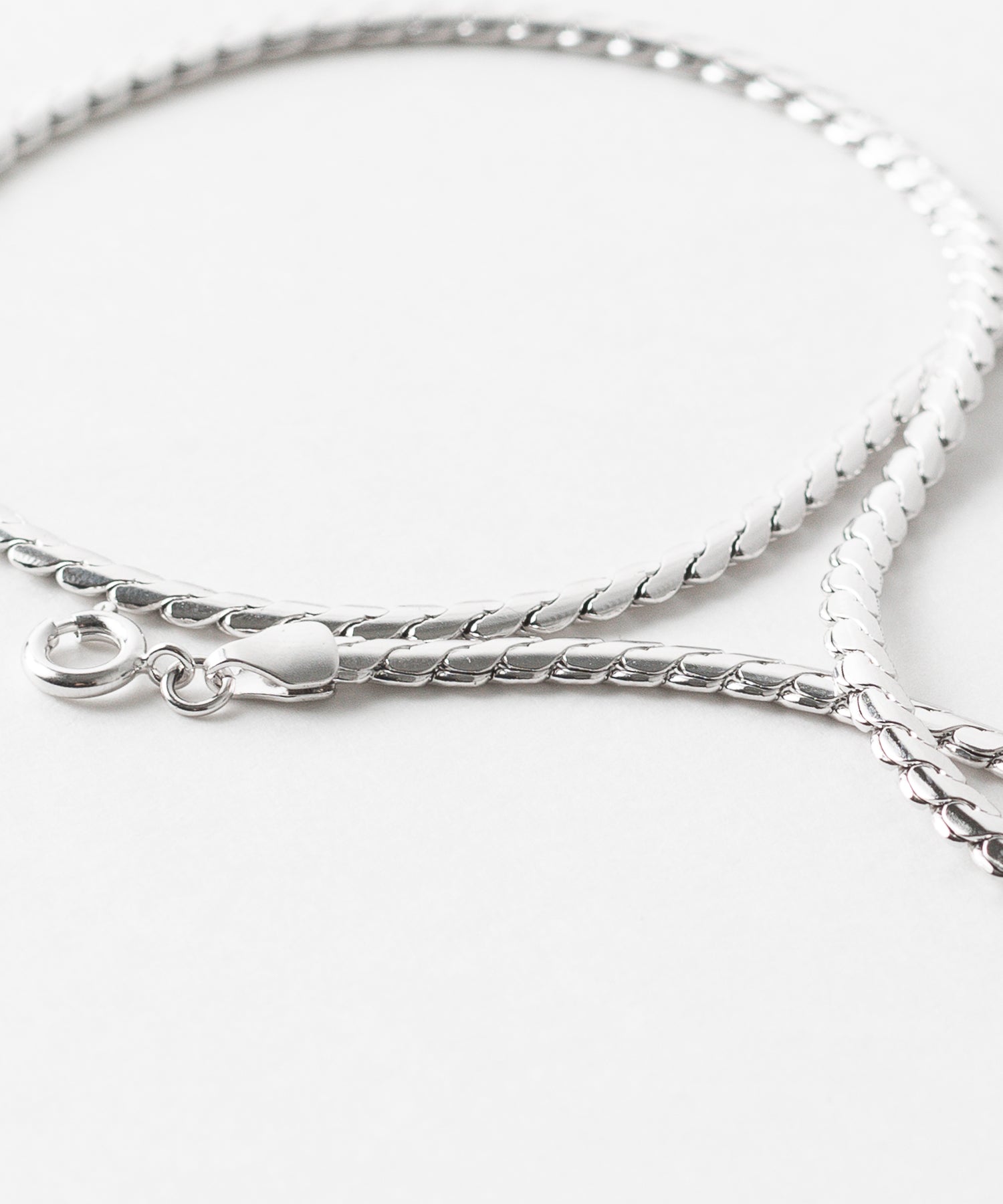 【THE OBJECT】PAR NARROW SNAKE NECKLACE - SILVER