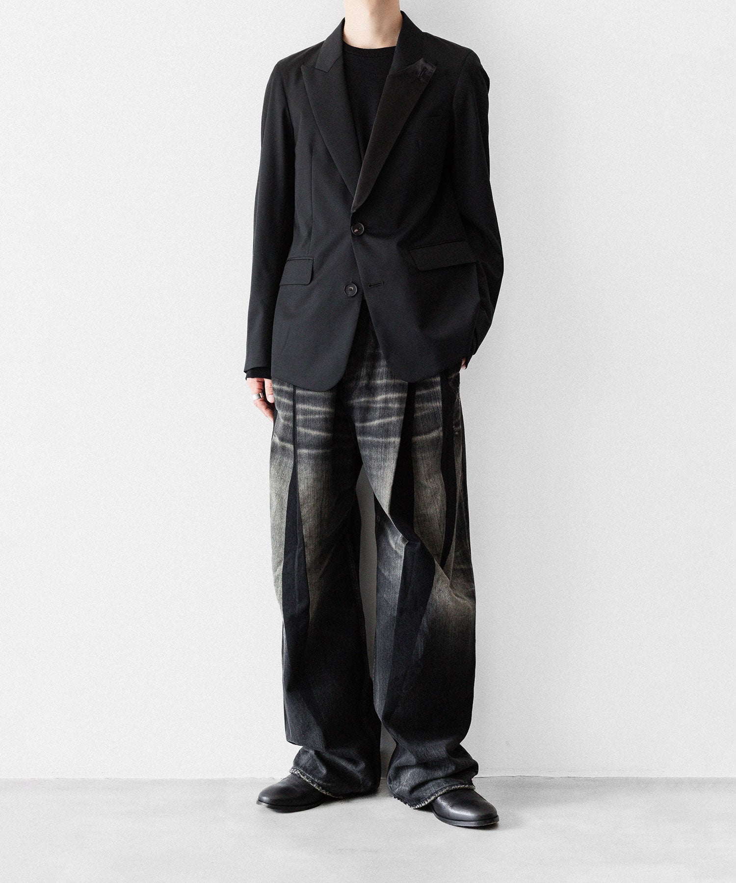 SUBLATIONS サブレーションズの2TUCK WIDE DENIM PANTS "ENTASIS MK-Ⅱ"のUSED BLACK 公式通販サイトsession福岡セレクトショップ