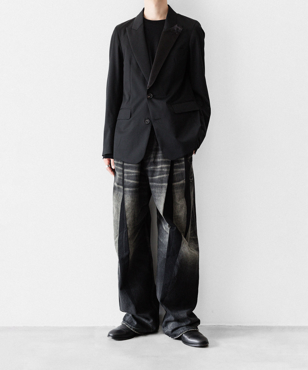 SUBLATIONS サブレーションズの2TUCK WIDE DENIM PANTS "ENTASIS MK-Ⅱ"のUSED BLACK 公式通販サイトsession福岡セレクトショップ