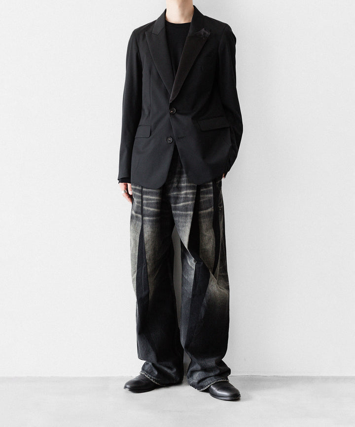 SUBLATIONS サブレーションズの2TUCK WIDE DENIM PANTS "ENTASIS MK-Ⅱ"のUSED BLACK 公式通販サイトsession福岡セレクトショップ