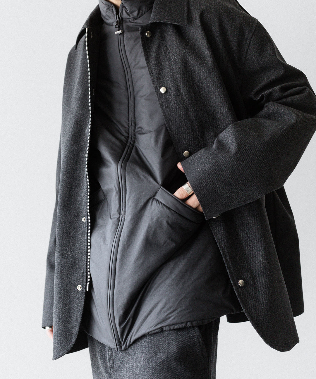 paratrait パラトレイトのPMEMBRANE SHELL PUFF BLOUSON のCHARCOAL 公式通販サイトsession福岡セレクトショップ