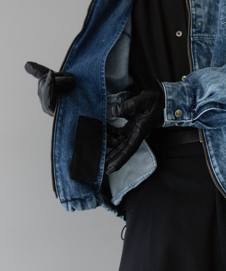 stein(シュタイン)の24SSコレクションCHEMICAL BLEACHED DENIM SHORT ZIP JACKETのINDIGO