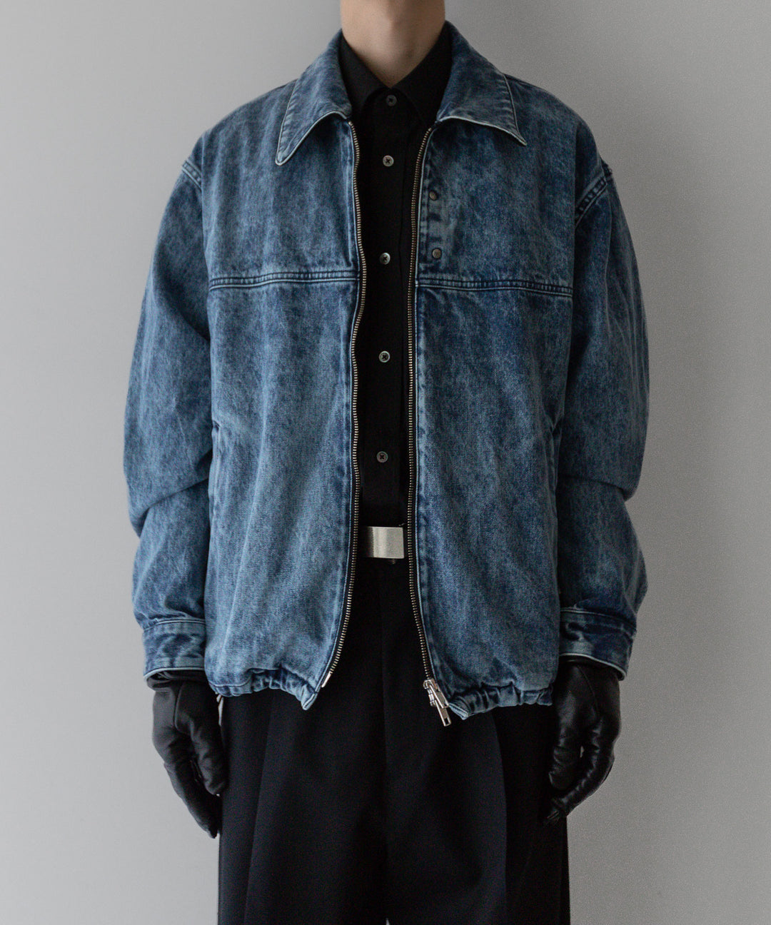 stein(シュタイン)の24SSコレクションCHEMICAL BLEACHED DENIM SHORT ZIP JACKETのINDIGO