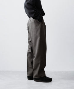 INTÉRIM/インテリム】MILITARY WOOL SERGE 1-TUCK FRENCH ARMY WIDE
