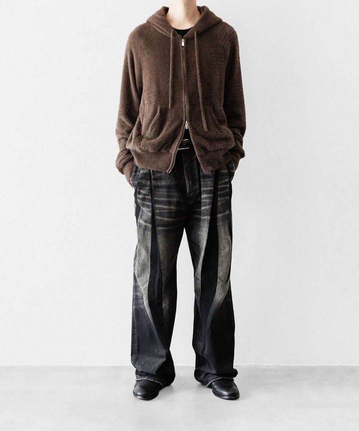 VEIN ヴェインのMALL YARN JERSEY ZIP UP HOODIE - BROWNの公式通販サイトsession福岡セレクトショップ