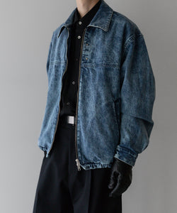 stein(シュタイン)の24SSコレクションCHEMICAL BLEACHED DENIM SHORT ZIP JACKETのINDIGO