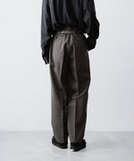 画像をギャラリービューアに読み込む, INTÉRIM - インテリムのMILITARY WOOL SERGE 1-TUCK FRENCH ARMY WIDE TAPERED TROUSERのDUST GRAY公式通販サイトsession福岡セレクトショップ
