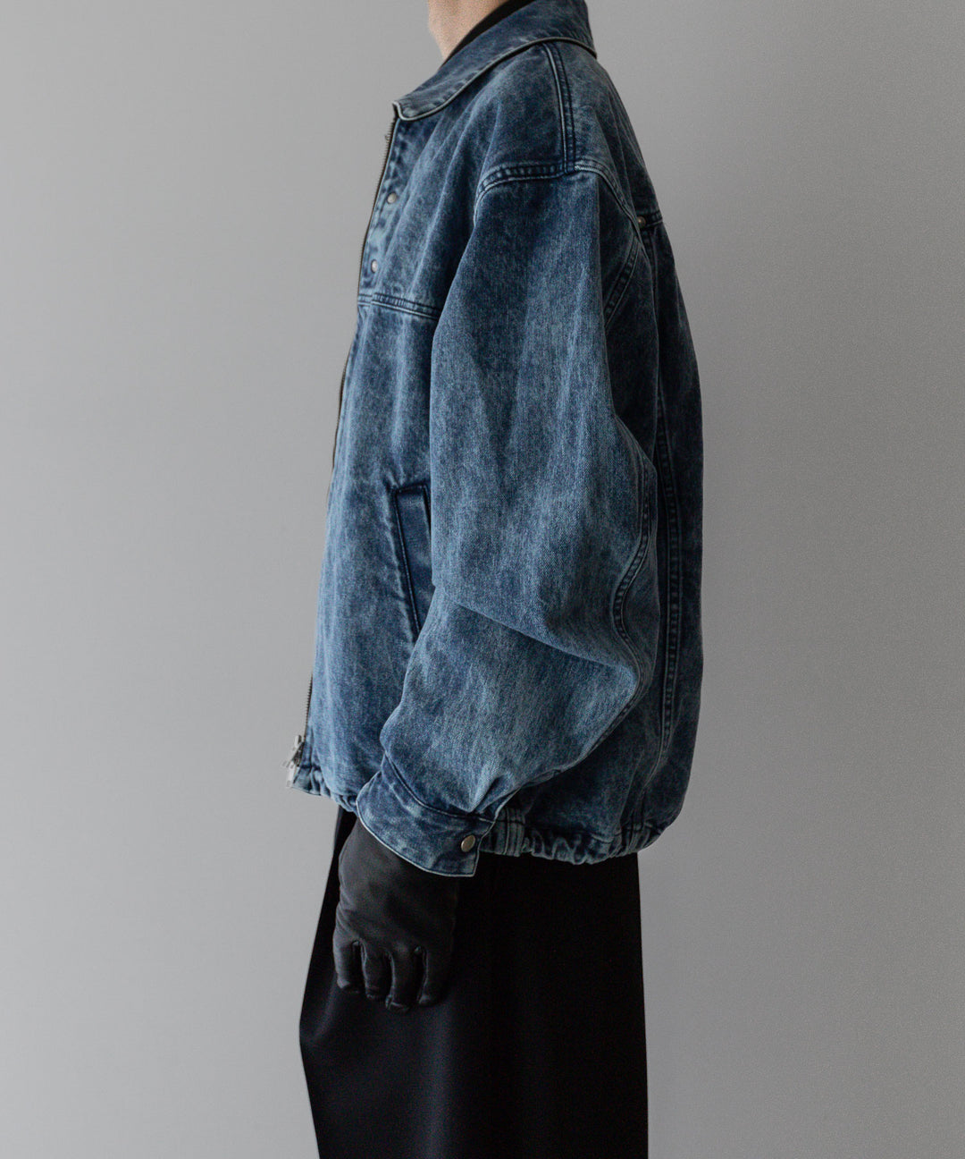 stein(シュタイン)の24SSコレクションCHEMICAL BLEACHED DENIM SHORT ZIP JACKETのINDIGO