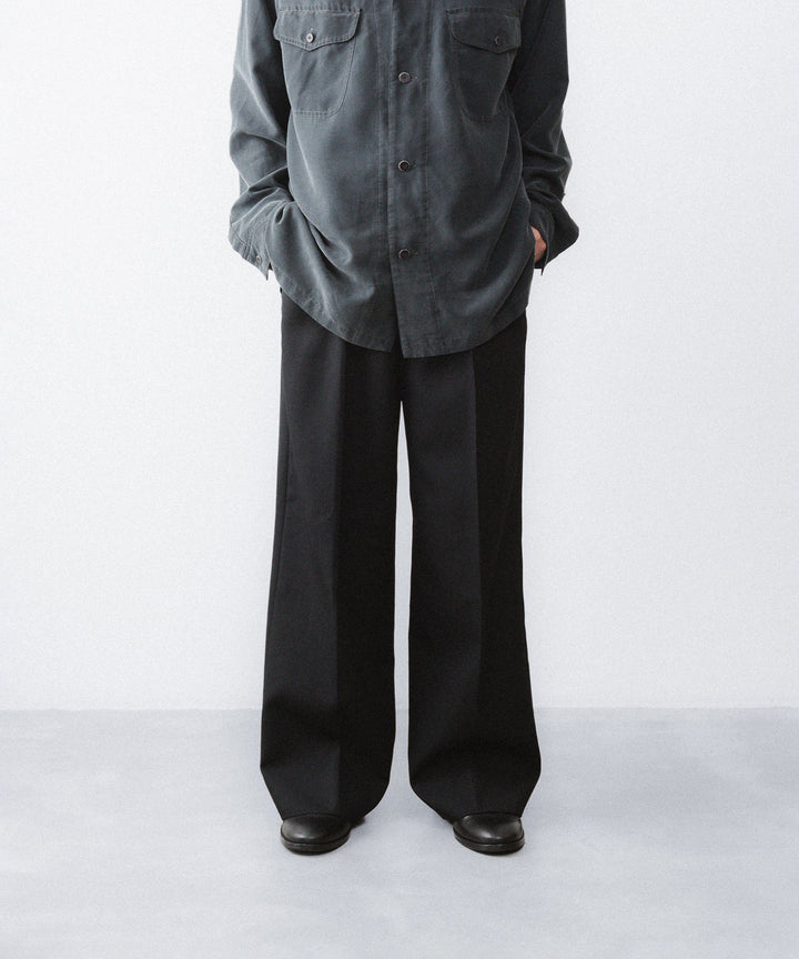 ANTHEM A-アンセムエーのWOOL GABARDINE BELTLESS TROUSERSのBLACK公式通販サイトsession福岡セレクトショップ