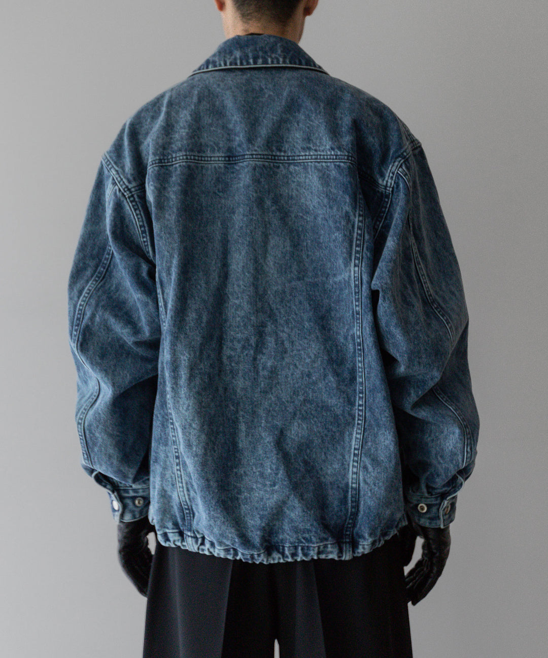 stein(シュタイン)の24SSコレクションCHEMICAL BLEACHED DENIM SHORT ZIP JACKETのINDIGO
