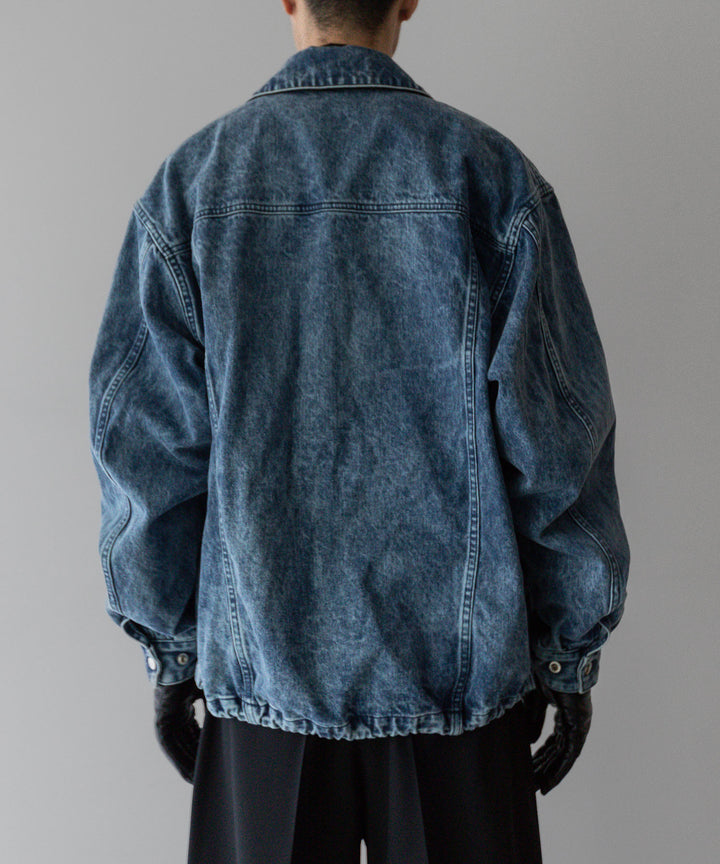 stein(シュタイン)の24SSコレクションCHEMICAL BLEACHED DENIM SHORT ZIP JACKETのINDIGO