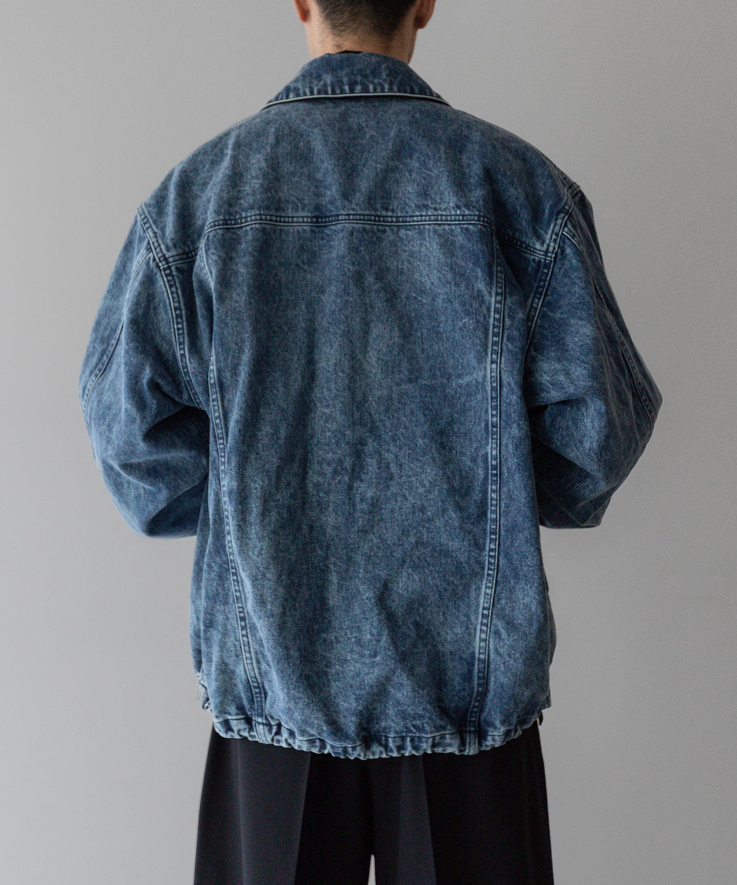 stein(シュタイン)の24SSコレクションCHEMICAL BLEACHED DENIM SHORT ZIP JACKETのINDIGO