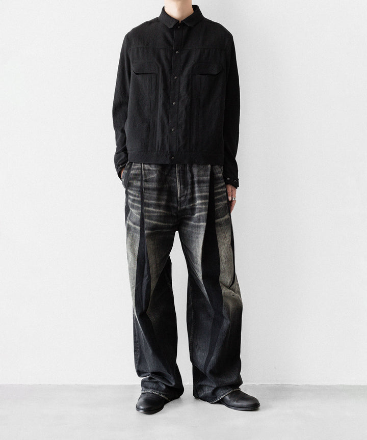 SUBLATIONS サブレーションズの2TUCK WIDE DENIM PANTS "ENTASIS MK-Ⅱ"のUSED BLACK 公式通販サイトsession福岡セレクトショップ