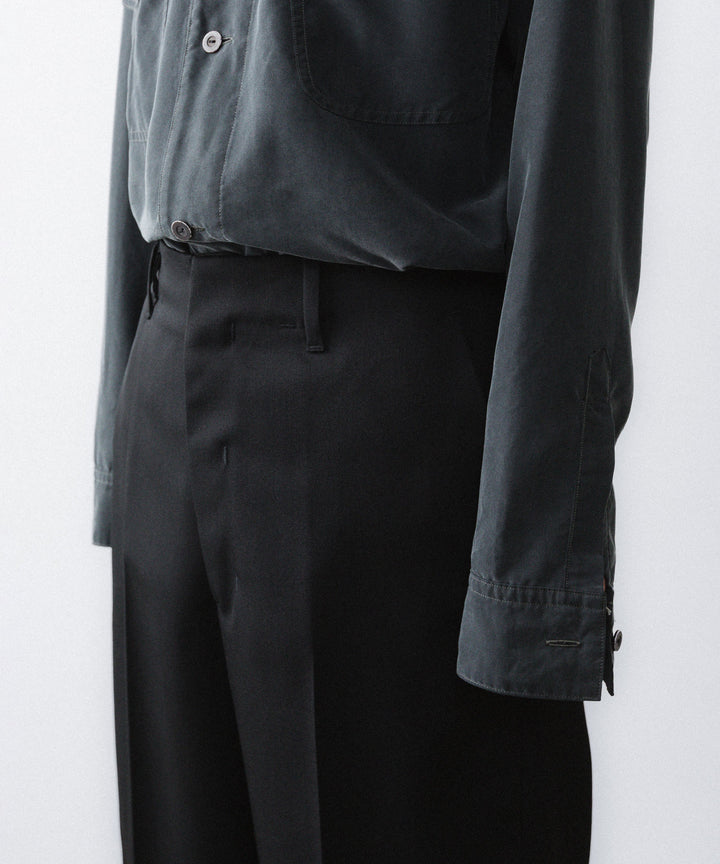 ANTHEM A-アンセムエーのWOOL GABARDINE BELTLESS TROUSERSのBLACK公式通販サイトsession福岡セレクトショップ