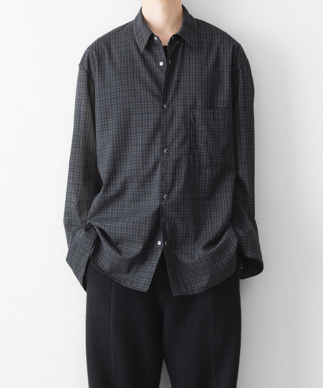phebus- フィーバスのWOOL POLY TROPICAL SHIRTのDARK CHECK公式通販サイトsession福岡セレクトショップ