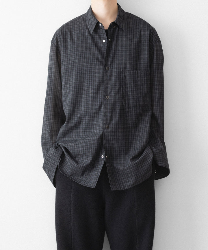 phebus- フィーバスのWOOL POLY TROPICAL SHIRTのDARK CHECK公式通販サイトsession福岡セレクトショップ