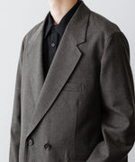 画像をギャラリービューアに読み込む, 【INTÉRIM】MILITARY WOOL SERGE PIPING DOUBLE JACKET - DUST GRAY
