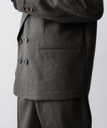 画像をギャラリービューアに読み込む, 【INTÉRIM】MILITARY WOOL SERGE PIPING DOUBLE JACKET - DUST GRAY
