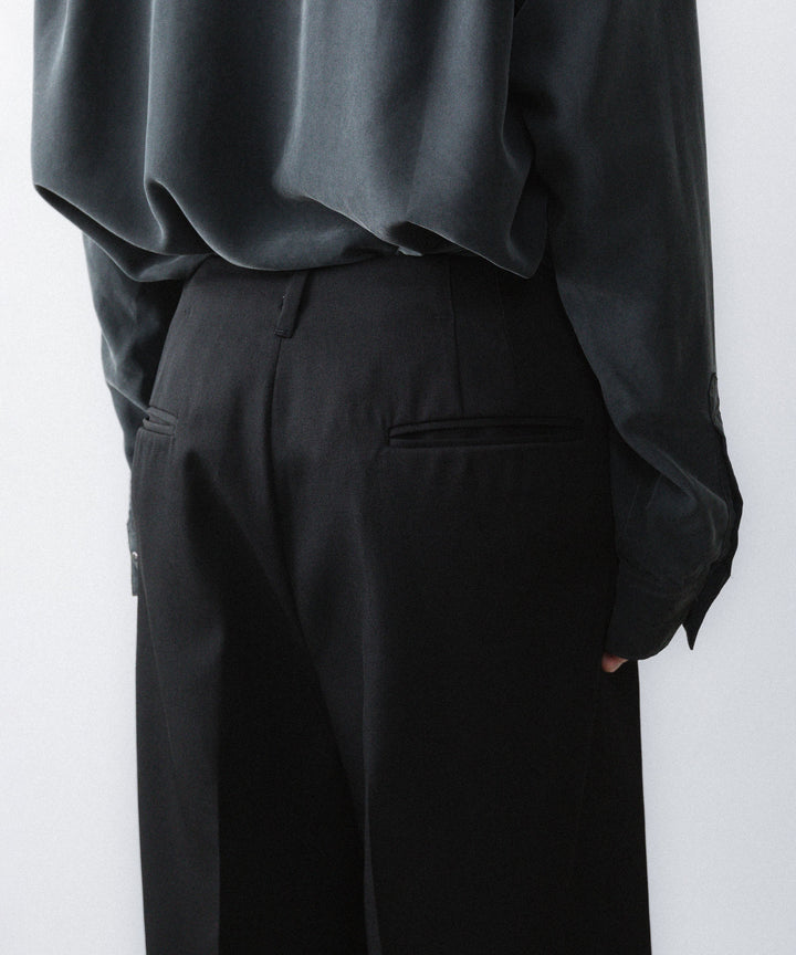 ANTHEM A-アンセムエーのWOOL GABARDINE BELTLESS TROUSERSのBLACK公式通販サイトsession福岡セレクトショップ